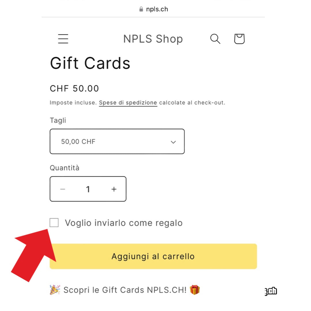 Gift Cards digitali